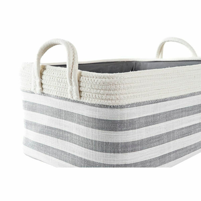 Basket set DKD Home Decor Stripes 40 x 30 x 23 cm Grey
