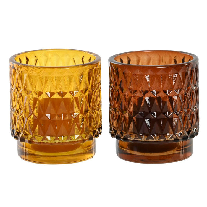 Candle Set DKD Home Decor Brown Mustard (2 Units)