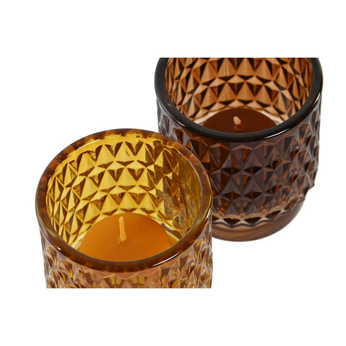 Candle Set DKD Home Decor Brown Mustard (2 Units)