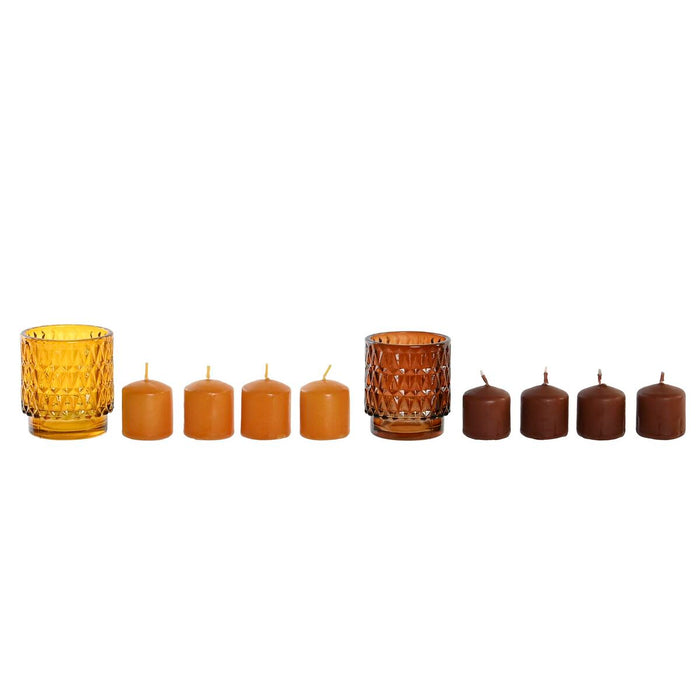 Candle Set DKD Home Decor Brown Mustard (2 Units)