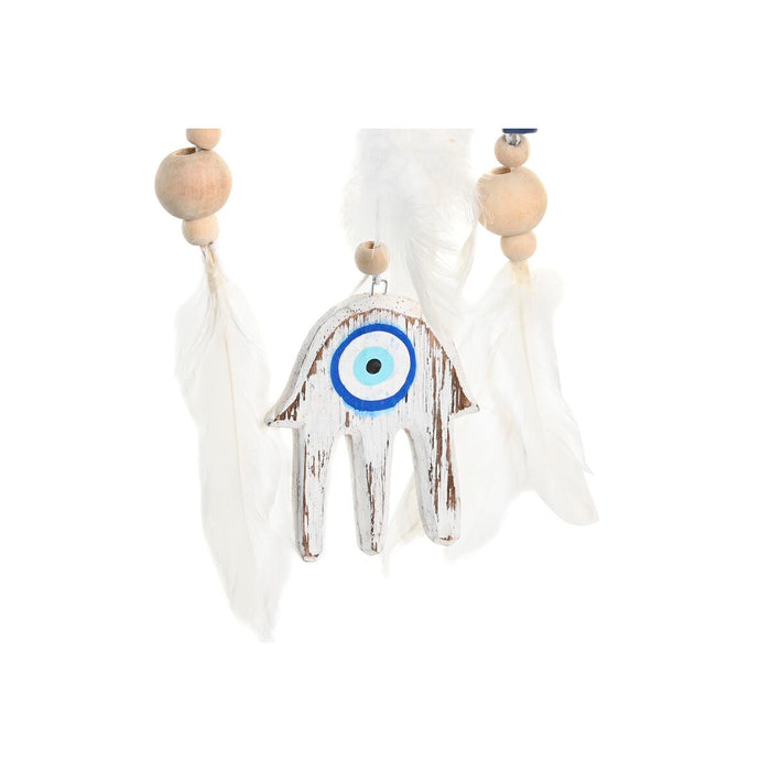 Hanging decoration DKD Home Decor Blue White Feather Mediterranean (14 x 5 x 45 cm) (2 Units)