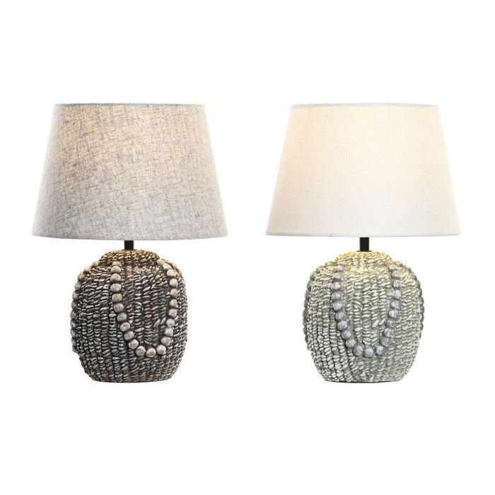 Desk lamp DKD Home Decor Black Cloth Polyester Green Stoneware 220 V 50 W (24 x 24 x 34 cm) (2 Units)