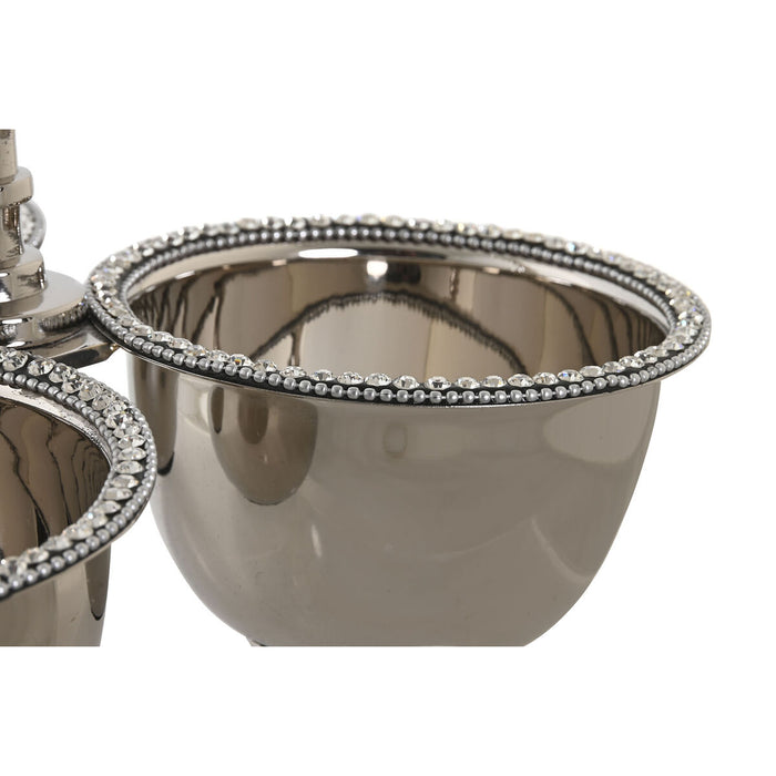 Centerpiece DKD Home Decor Silver Acrylic Aluminium 24 x 24 x 18 cm