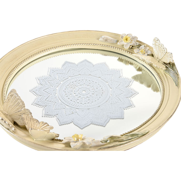 Centerpiece DKD Home Decor Beige Resin Mirror 24 x 22,6 x 18 cm
