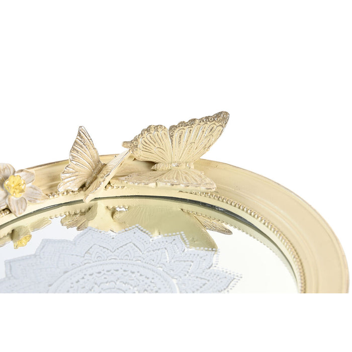 Centerpiece DKD Home Decor Beige Resin Mirror 24 x 22,6 x 18 cm