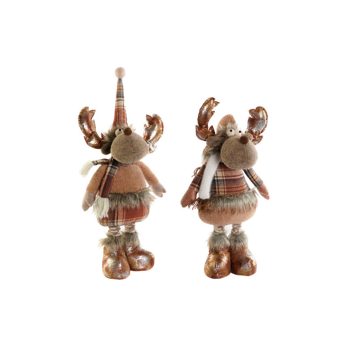 Christmas bauble DKD Home Decor Brown Reindeer 18 x 17 x 48 cm (2 Units)