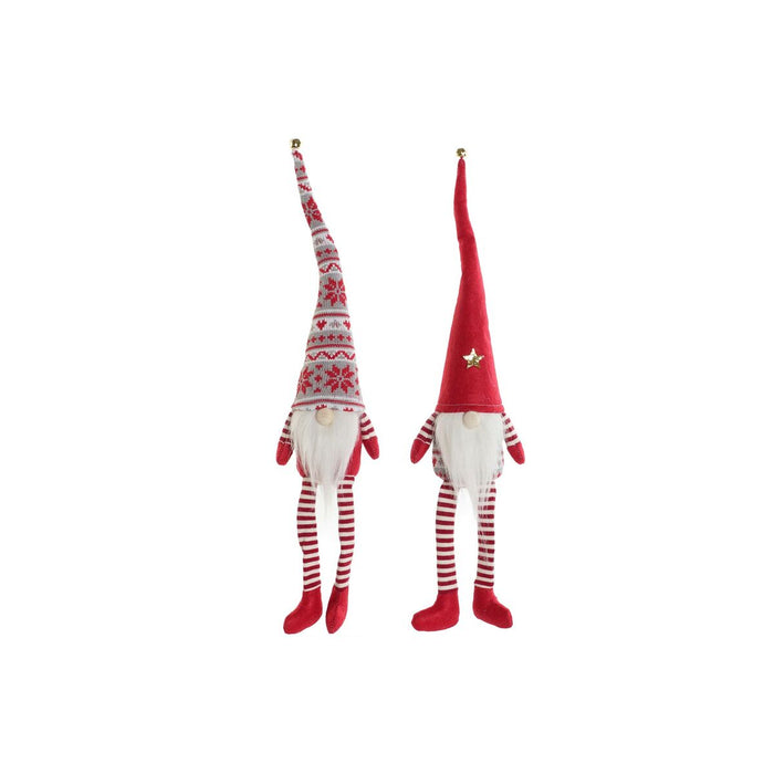 Christmas bauble DKD Home Decor White Red Gnome 10 x 7 x 57 cm (2 Units)