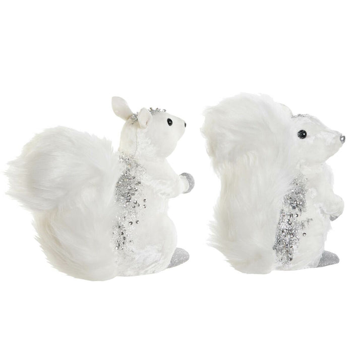 Christmas bauble DKD Home Decor White Squirrel 22 x 11 x 22 cm (2 Units)