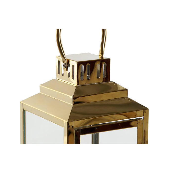 Lantern DKD Home Decor Golden Silver Aluminium Crystal 14 x 14 x 35 cm (2 Units)