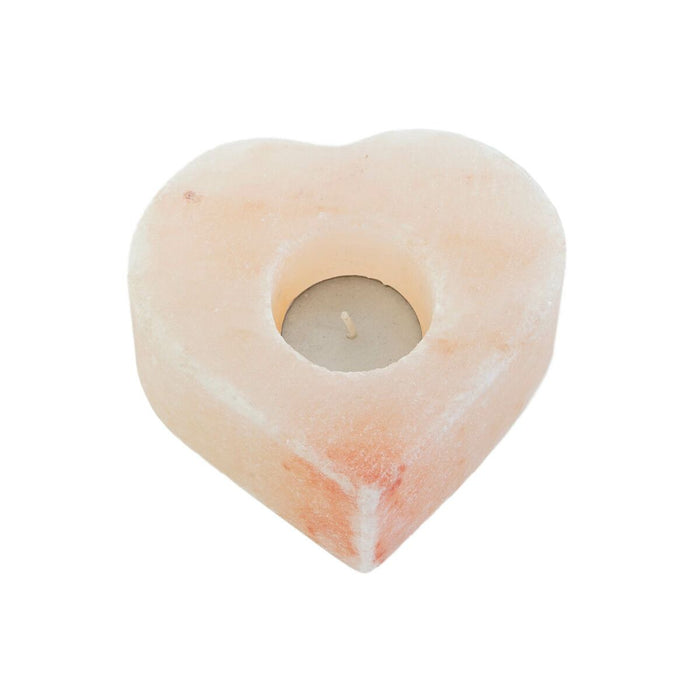 Candleholder DKD Home Decor Pink Natural Salt 11 x 11 x 5 cm (2 Units)