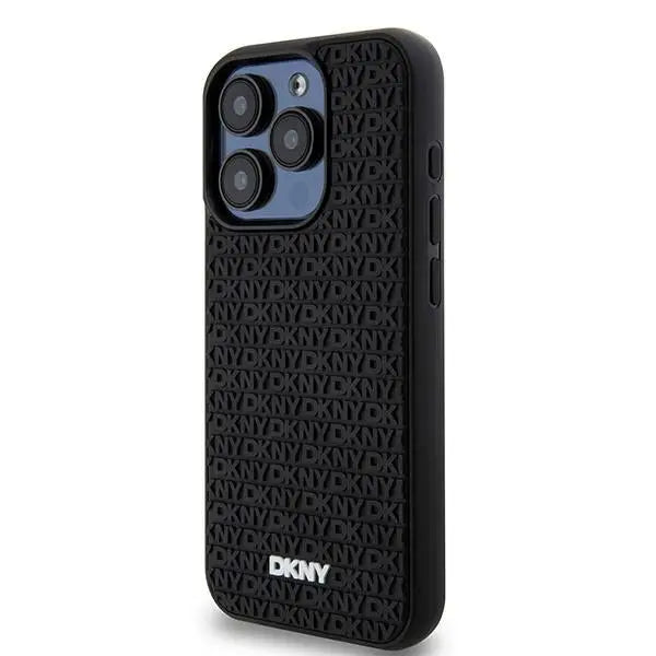 DKNY 3D Rubber Repeat Pattern case for iPhone 15 Pro Max - black - Cell phone cases and covers<<<HurtelXML