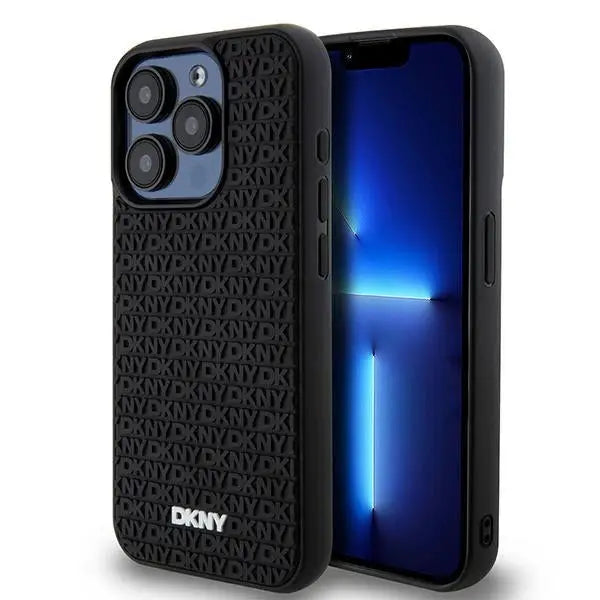 DKNY 3D Rubber Repeat Pattern case for iPhone 15 Pro Max - black - Cell phone cases and covers<<<HurtelXML
