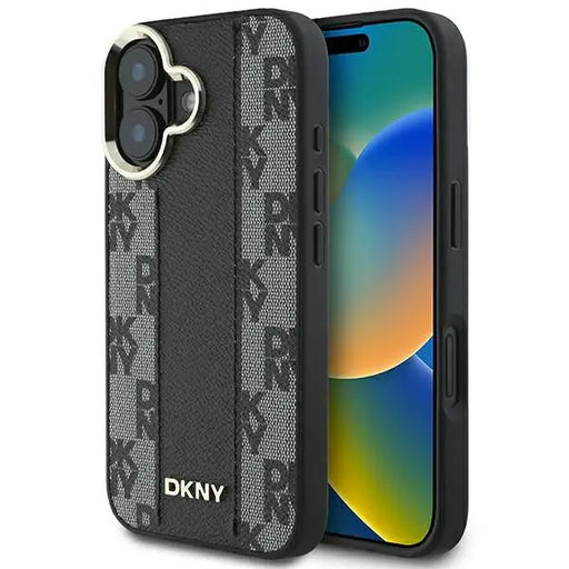 DKNY Checkered Pattern Magsafe iPhone 16 Case - Black - Cell phone cases and covers<<<HurtelXML