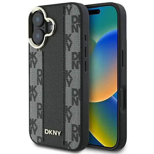 DKNY Checkered Pattern Magsafe iPhone 16 Plus Case - Black - Cell phone cases and covers<<<HurtelXML