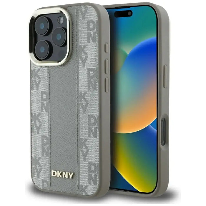 DKNY Checkered Pattern Magsafe iPhone 16 Pro Case - Beige - Cell phone cases and covers<<<HurtelXML