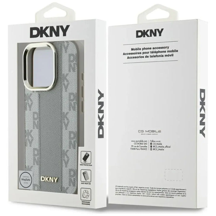 DKNY Checkered Pattern Magsafe iPhone 16 Pro Case - Beige - Cell phone cases and covers<<<HurtelXML