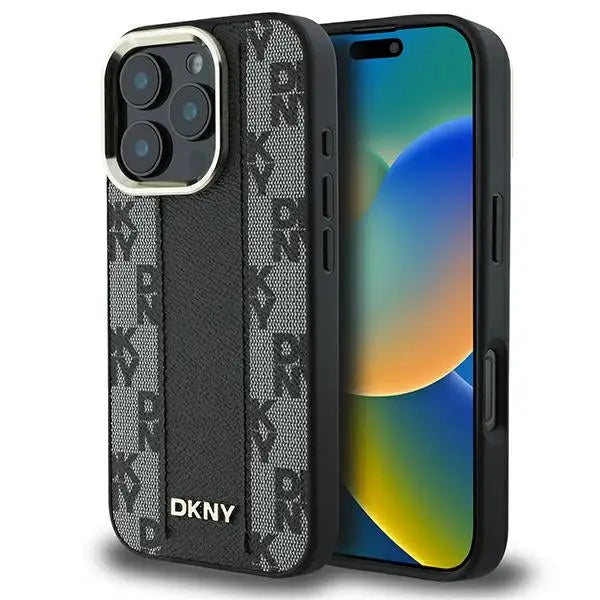 DKNY Checkered Pattern Magsafe iPhone 16 Pro Case - Black - Cell phone cases and covers<<<HurtelXML