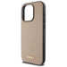 DKNY Grained Metal Logo MagSafe iPhone 15 Pro Max Case - Beige - Cell phone cases and covers<<<HurtelXML