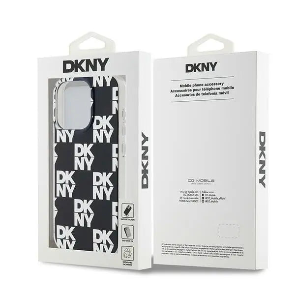 DKNY IML Checkered Mono Pattern case for iPhone 15 Pro - black - Cell phone cases and covers<<<HurtelXML