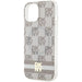 DKNY IML Checkered Mono Pattern & Printed Stripes MagSafe Case for iPhone 15 Plus / 14 Plus - Beige - Cell phone cases