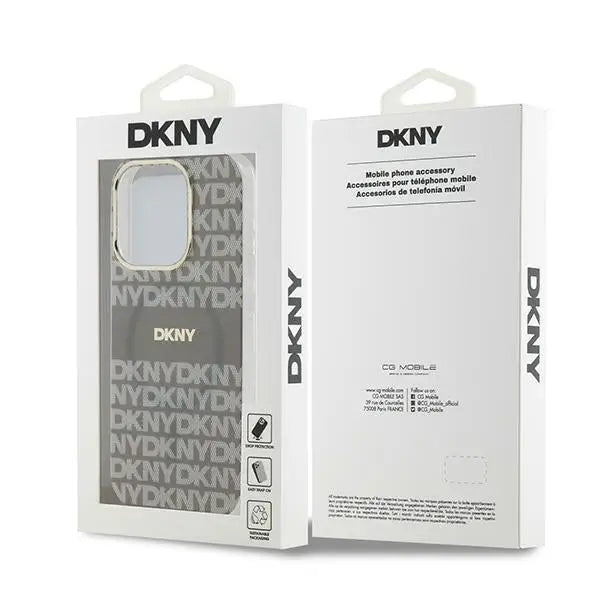 DKNY IML Mono & Stripe MagSafe case for iPhone 15 Pro - beige - Cell phone cases and covers<<<HurtelXML