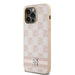 DKNY Leather Checkered Mono Pattern & Printed Stripes case for iPhone 14 Pro Max - pink - Cell phone cases