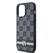 DKNY Leather Checkered Mono Pattern & Printed Stripes Case for iPhone 14 Pro Max - Black - Cell phone cases