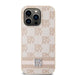 DKNY Leather Checkered Mono Pattern & Printed Stripes case for iPhone 14 Pro - pink - Cell phone cases