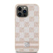 DKNY Leather Checkered Mono Pattern & Printed Stripes case for iPhone 14 Pro Max - pink - Cell phone cases