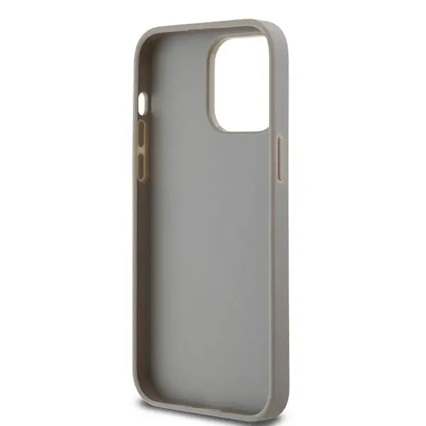 DKNY Leather Mono Stripe & Metal Logo case for iPhone 14 Pro - beige - Cell phone cases and covers<<<HurtelXML