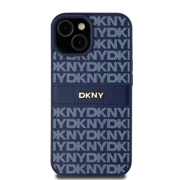 DKNY Leather Mono Stripe & Metal Logo case for iPhone 15 / 14 / 13 - blue - Cell phone cases and covers<<<HurtelXML