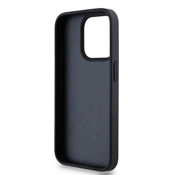 DKNY Leather Mono Stripe & Metal Logo case for iPhone 15 Pro - black - Cell phone cases and covers<<<HurtelXML