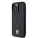 DKNY Leather Monogram Pattern Metal Logo MagSafe Case for iPhone 14 Pro Max - Black - Cell phone cases