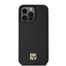 DKNY Leather Monogram Pattern Metal Logo MagSafe Case for iPhone 15 Pro Max - Black - Cell phone cases