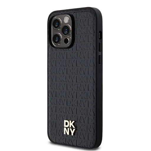 DKNY Leather Pattern Metal Logo MagSafe Case for iPhone 13 Pro / 13 - Black - Cell phone cases and covers<<<HurtelXML