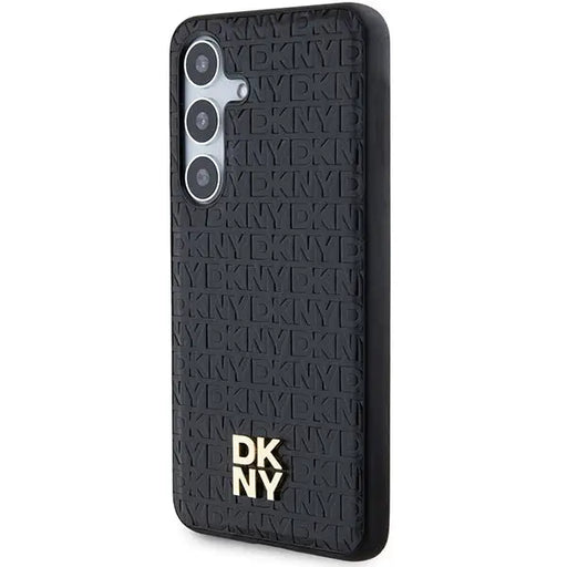 DKNY Leather Pattern Metal Logo MagSafe case for Samsung Galaxy S24 - black - Cell phone cases and covers<<<HurtelXML
