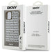 DKNY Leather Printed Pattern Metal Logo MagSafe Case for iPhone 15 / 14 / 13 - Brown - Cell phone cases