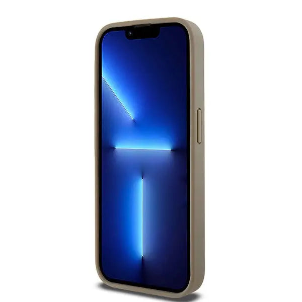 DKNY Leather Printed Pattern Metal Logo MagSafe Case for iPhone 15 Pro - Brown - Cell phone cases and covers<<<HurtelXML