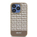 DKNY Leather Printed Pattern Metal Logo MagSafe Case for iPhone 15 Pro - Brown - Cell phone cases and covers<<<HurtelXML