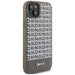 DKNY Leather Printed Pattern Metal Logo MagSafe Case for iPhone 15 / 14 / 13 - Brown - Cell phone cases