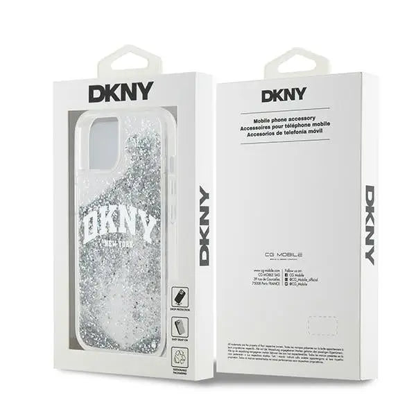 DKNY Liquid Glitter Big Logo case for iPhone 15 / 14 / 13 - white - Cell phone cases and covers<<<HurtelXML