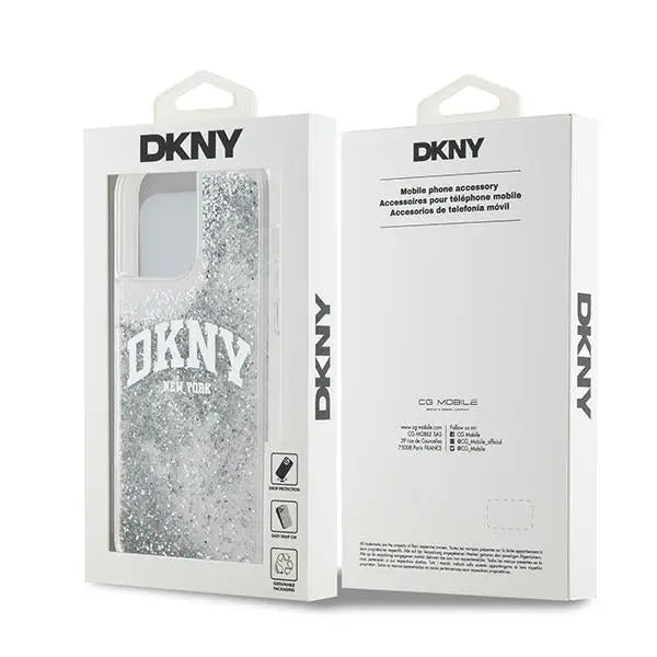 DKNY Liquid Glitter Big Logo case for iPhone 15 Pro - white - Cell phone cases and covers<<<HurtelXML