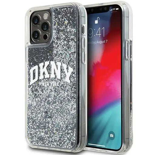 DKNY Liquid Glitter Big Logo iPhone 12 Pro/12 Case - Black - Cell phone cases and covers<<<HurtelXML