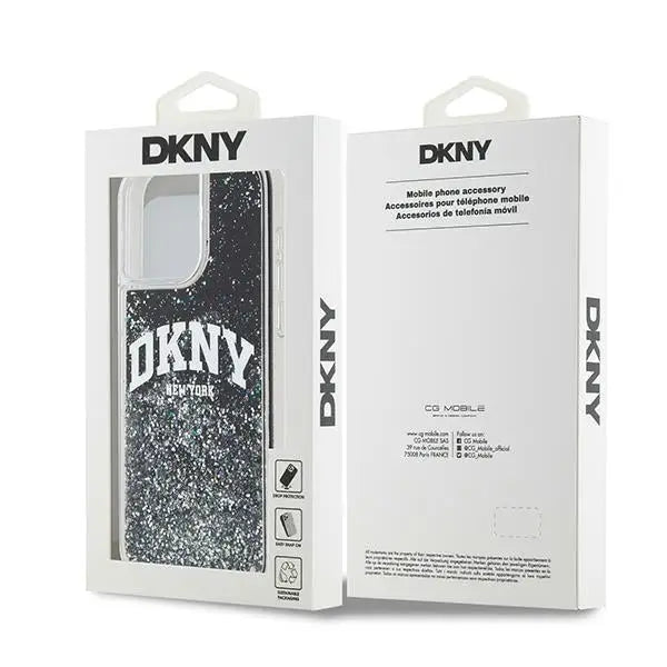 DKNY Liquid Glitter Big Logo iPhone 14 Pro Max Case - Black - Cell phone cases and covers<<<HurtelXML