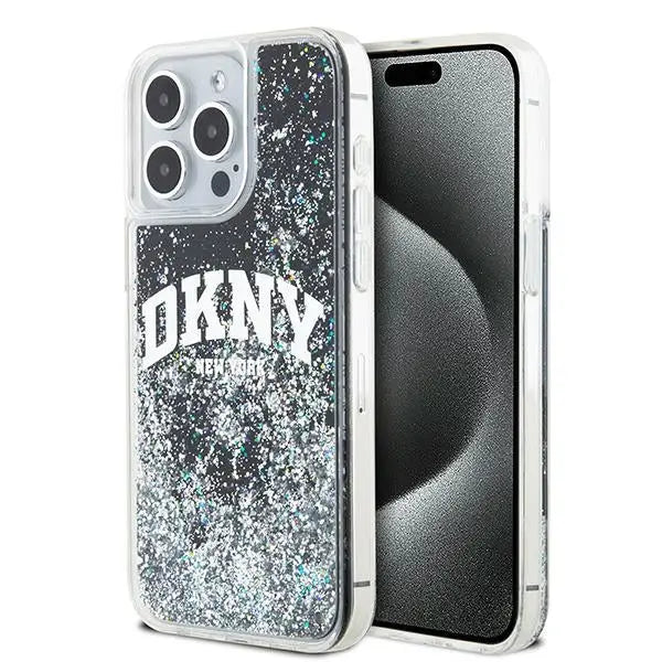 DKNY Liquid Glitter Big Logo iPhone 14 Pro Max Case - Black - Cell phone cases and covers<<<HurtelXML