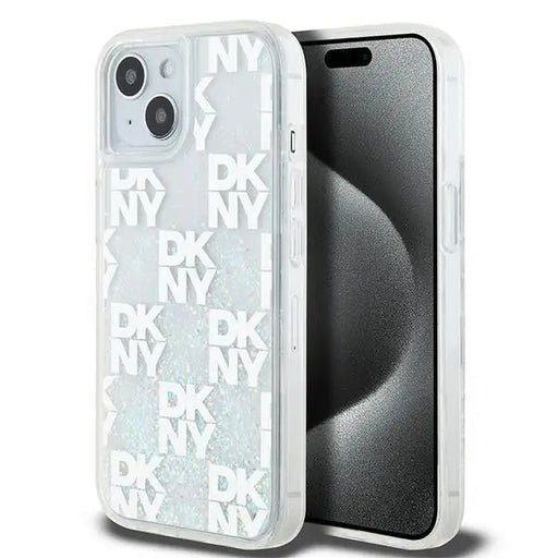 DKNY Liquid Glitter Multilogo case for iPhone 15 / 14 / 13 - white - Cell phone cases and covers<<<HurtelXML