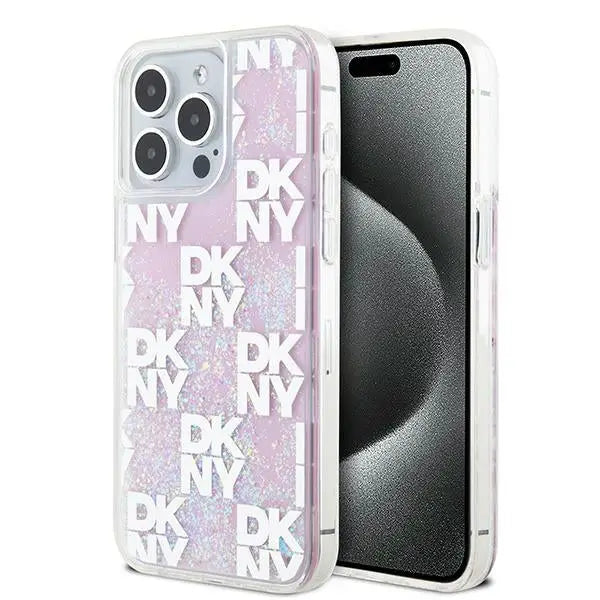 DKNY Liquid Glitter Multilogo case for iPhone 15 Pro Max - pink - Cell phone cases and covers<<<HurtelXML