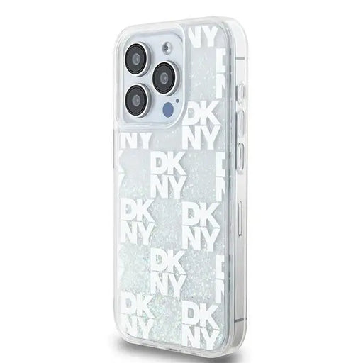 DKNY Liquid Glitter Multilogo case for iPhone 15 Pro - white - Cell phone cases and covers<<<HurtelXML