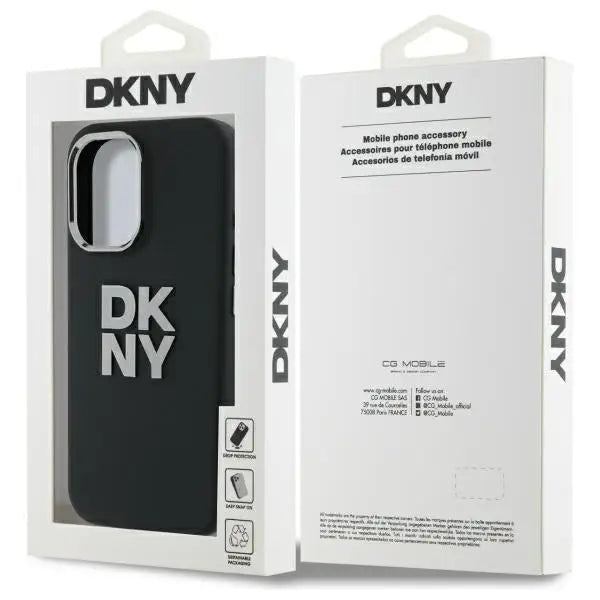 DKNY Liquid Silicone Metal Logo iPhone 16 Case - Black - Cell phone cases and covers<<<HurtelXML