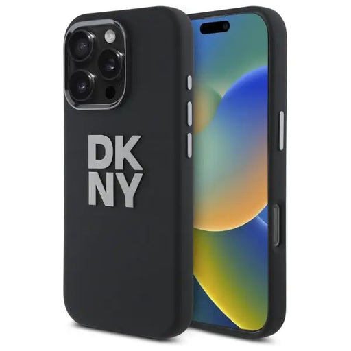 DKNY Liquid Silicone Metal Logo iPhone 16 Pro Max Case - Black - Cell phone cases and covers<<<HurtelXML